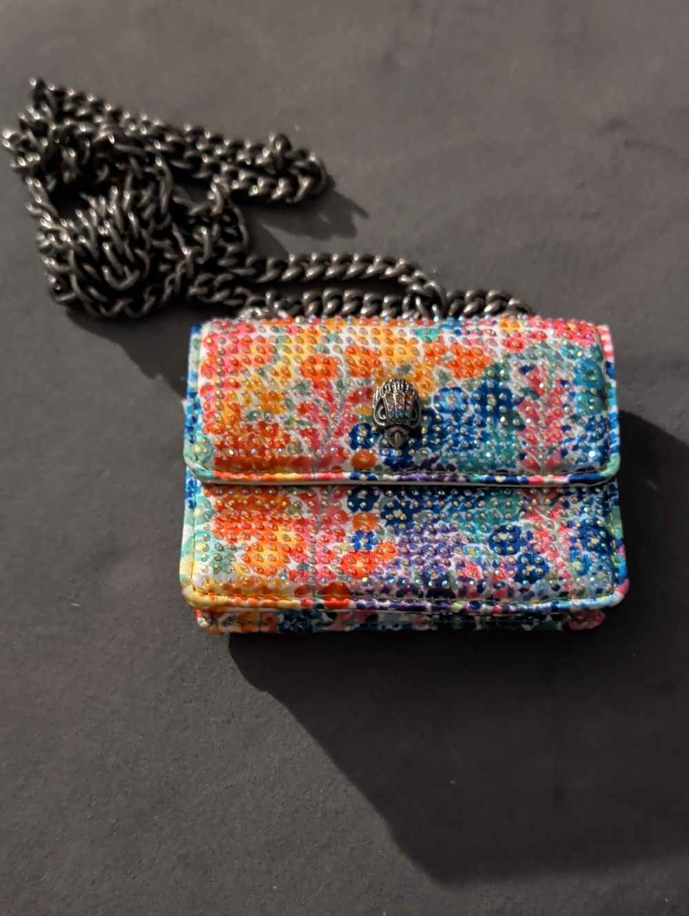 Kurt Geiger Multicolor Crystal-Embellished Mini micro Kensington Crossbody Bag